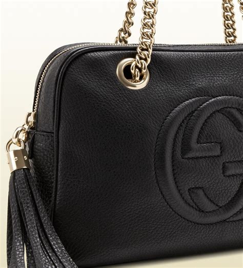 gucci black soho|gucci soho shoulder bag large.